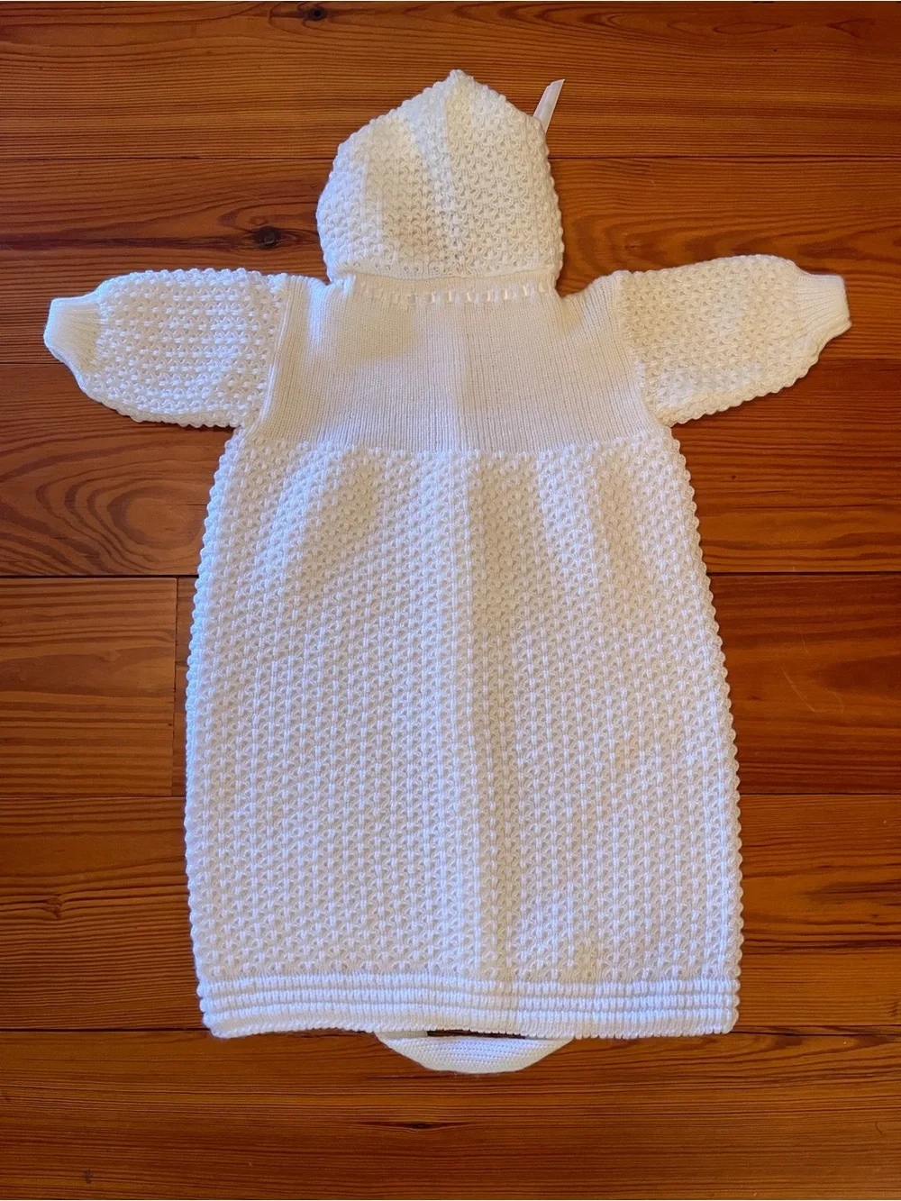 Vintage Handmade Crochet Baby Gown Size 0-9mo